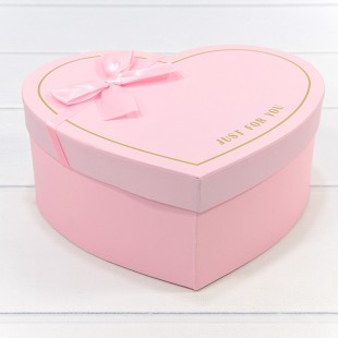 Коробки "Сердце" Набор 1/3 22,2*19,5*9 с бантом "Just For You" Розовый 1/12 Арт: 720621/2