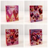 Пакет подарочный с 3D аппликацией "Сердца" (микс 112) 18*23*10 210г 1/20 1/360 Арт: 000112E - Пакет подарочный с 3D аппликацией "Сердца" (микс 112) 18*23*10 210г 1/20 1/360 Арт: 000112E