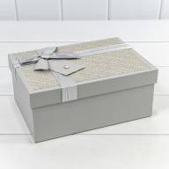 Коробки Прямоугольные Набор 1/3 22,5*16*9,5 с бантом и клубничкой "Плетёнка" Серый 1/20 Арт: 721640/2 - Коробки Прямоугольные Набор 1/3 22,5*16*9,5 с бантом и клубничкой "Плетёнка" Серый 1/20 Арт: 721640/2