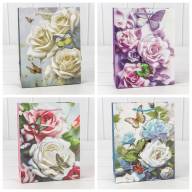 Пакет подарочный с 3D аппликацией "Розы и бабочки" (микс 250) 18*23*10 210г 1/20 1/360 Арт: 000250E - Пакет подарочный с 3D аппликацией "Розы и бабочки" (микс 250) 18*23*10 210г 1/20 1/360 Арт: 000250E