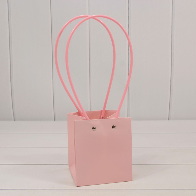 Пакет подарочный "Ваза для цветов" 12*11,5*13 Розовый 1/10 1/250 Арт: 000586H/3